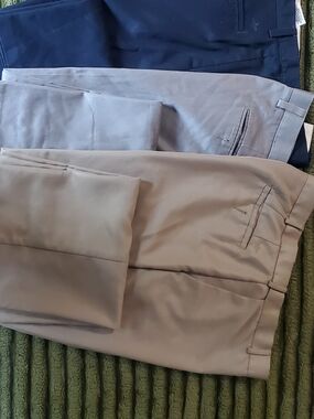 Dockers Men's Pants Trio in Navy, Light Gray, and Khaki